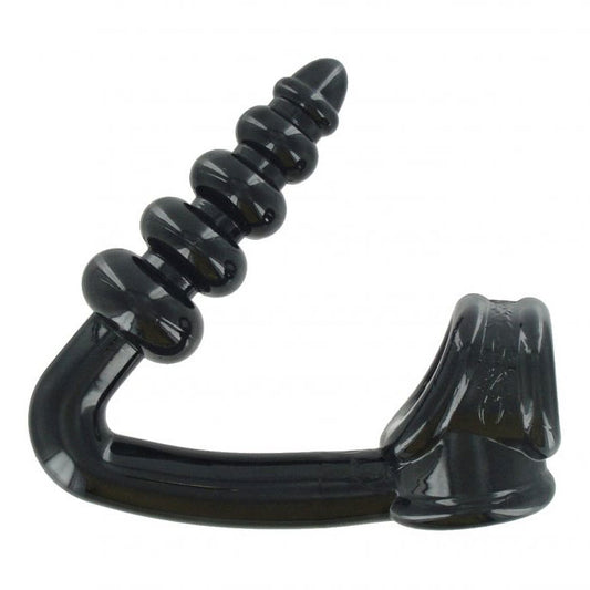 Master Series tower cock ring and butt plug, silver-tone metal, for enhanced pleasure.