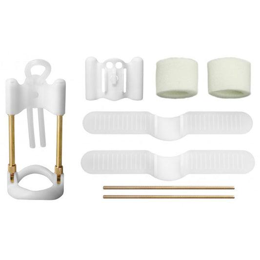 Size Matters penile aid system in box, for penis enhancement, showing components.