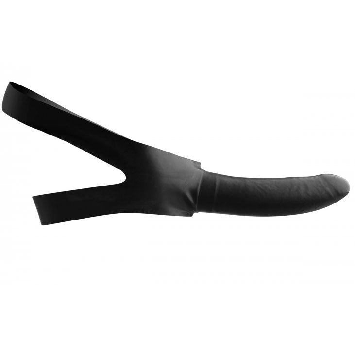 Master Series face strap on and mouth gag with dildo attachment for thrilling play.
