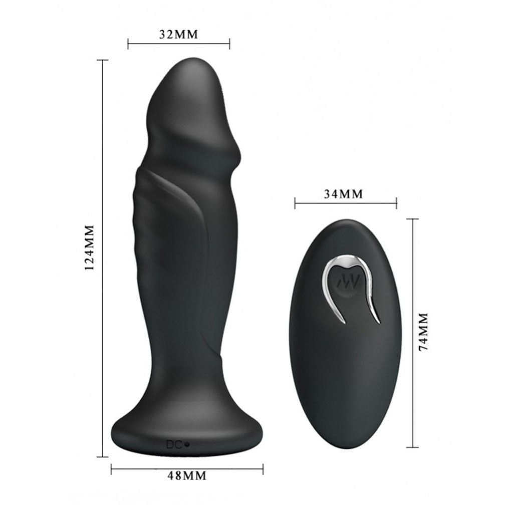 Vibrating anal plug in a deep purple colour, smooth finish, for intimate pleasure.