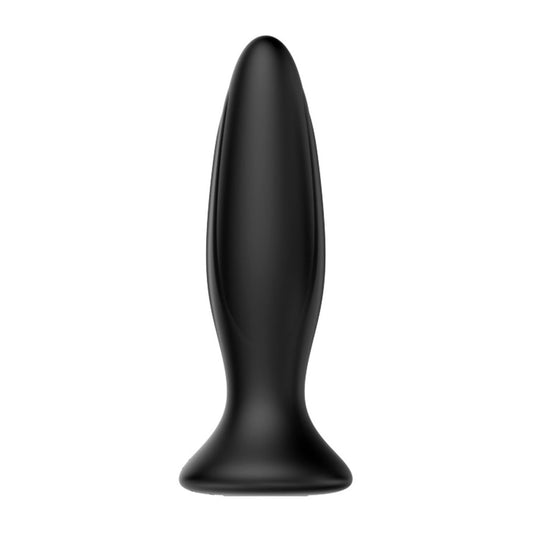 Mr Play vibrating buttplug, silver-toned metal, smooth finish, for intimate pleasure