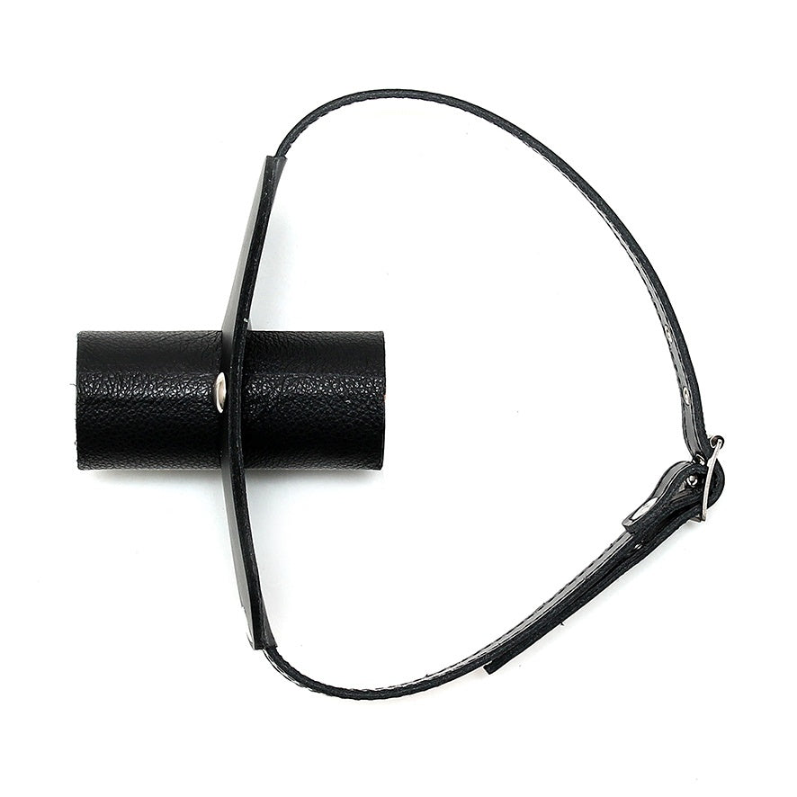 rimba leather gag with urine tube, a rather kinky accessory from our gags and bits range.