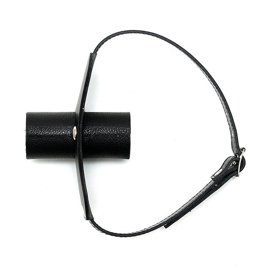 rimba leather gag with urine tube, a rather kinky accessory from our gags and bits range.