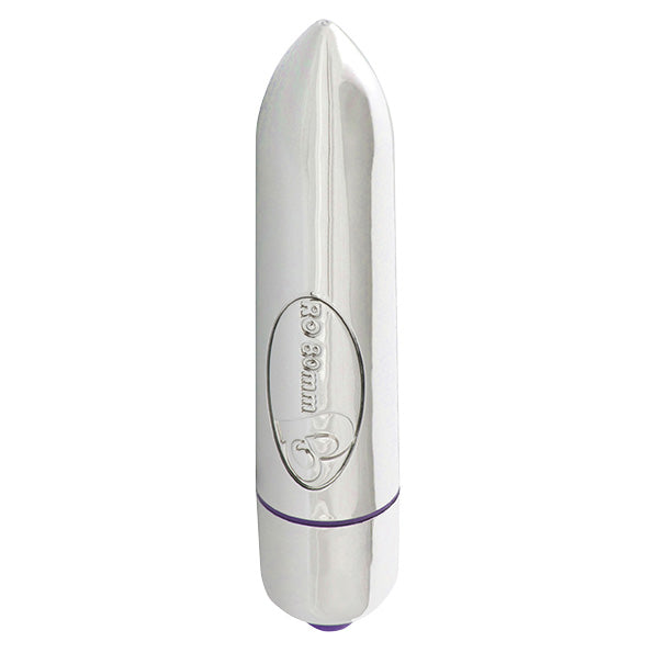 Silver-toned rocks off ro80mm bullet vibe with a smooth, metallic finish for pleasure.