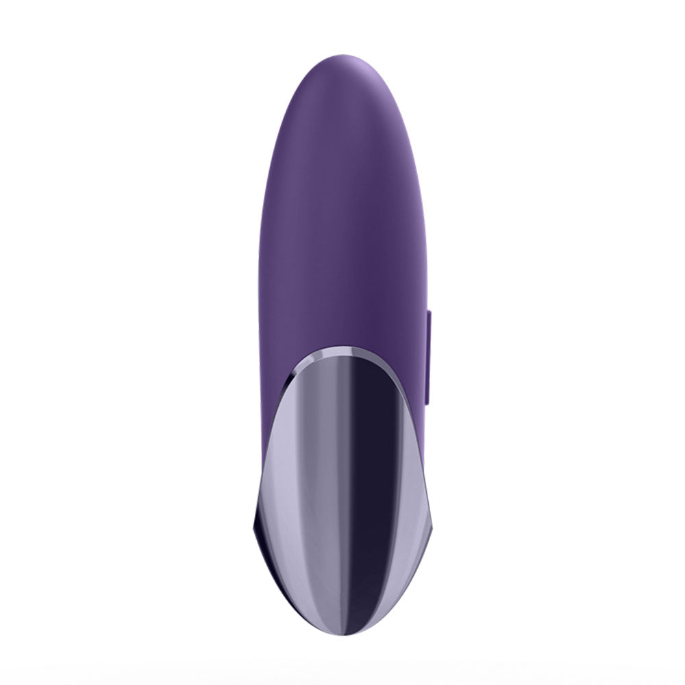 A purple Satisfyer Layons Pleasure clitoral vibrator, showcasing its smooth, ergonomic design and vibrant colour.