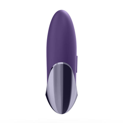 A purple Satisfyer Layons Pleasure clitoral vibrator, showcasing its smooth, ergonomic design and vibrant colour.