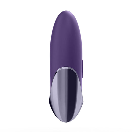 A purple Satisfyer Layons Pleasure clitoral vibrator, showcasing its smooth, ergonomic design and vibrant colour.
