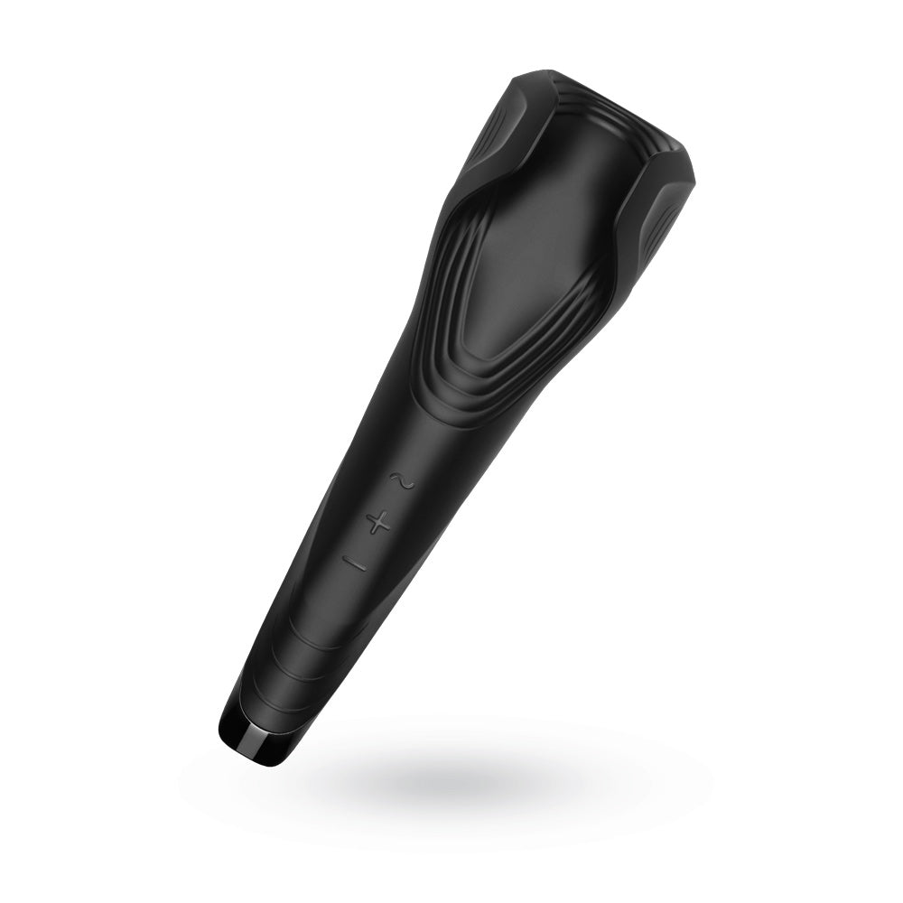 Satisfyer Men Wand masturbator, a vibrating pleasure device for blokes, made of skin-safe material.