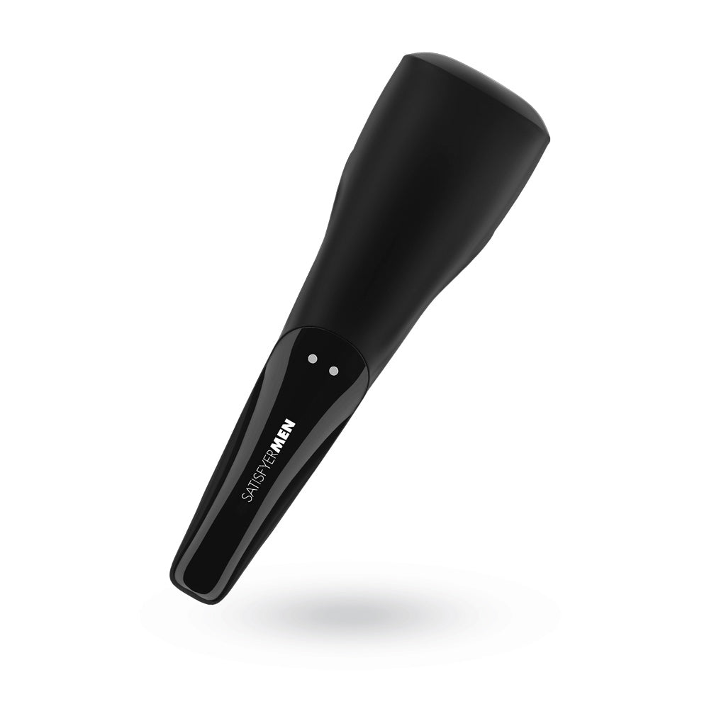 Satisfyer Men Wand masturbator in dark grey, a vibrating sex toy for men.