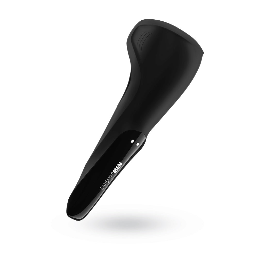 Satisfyer Pro vibrating masturbator in dark grey, a pleasure wand for solo male fun.