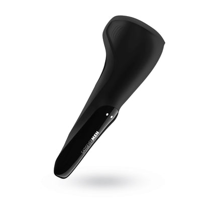 Satisfyer Pro vibrating masturbator in dark grey, a pleasure wand for solo male fun.