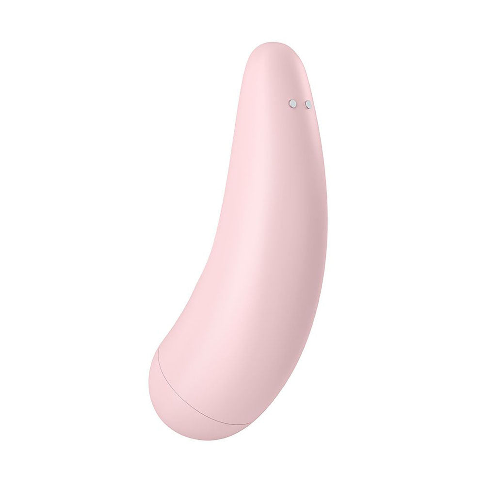 Pink Satisfyer Curvy 2 Plus clitoral massager for app-controlled pleasure, by Creative Conceptions.