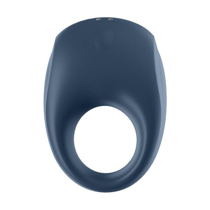 Close-up of a blue satisfyer pro strong one cock ring vibrator, a love ring.
