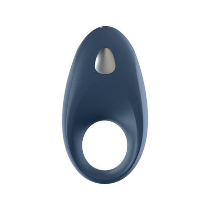 Satisfyer Mighty One cock ring, a textured black love ring vibrator made from smooth silicone.