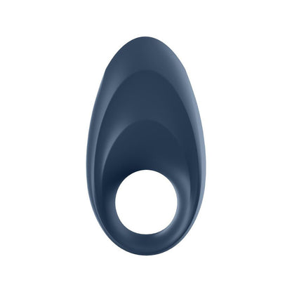 Satisfyer Mighty One cock ring, black silicone, textured for enhanced pleasure and use.