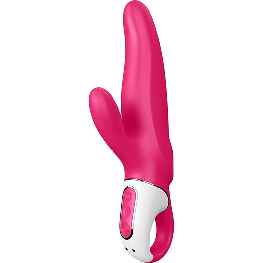 rechargeable mr. rabbit vibrator with bunny ears, in a smooth, skin-safe material for pleasure.