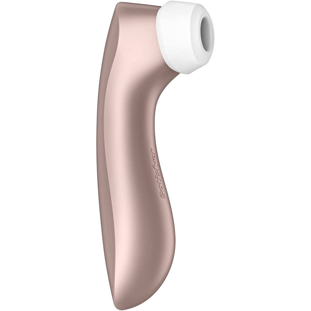 The Satisfyer Pro 2 Plus Vibration clitoral massager in a sleek, modern design.
