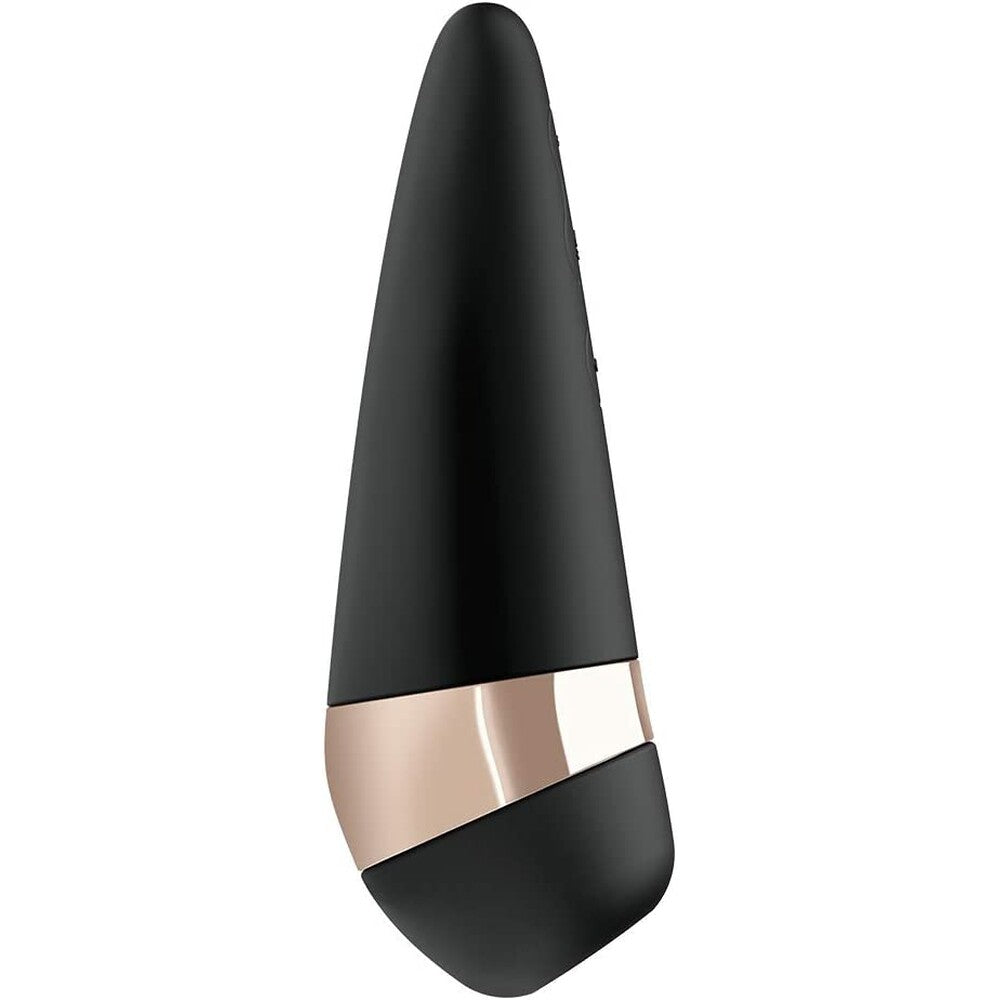 Satisfyer pro 3 plus vibration clitoral massager in pale pink, a sensual pleasure device.