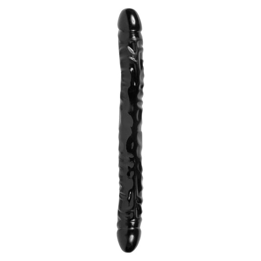 Doc Johnson Jr Veined Double Header dong in black, a 12 inch double dildo.