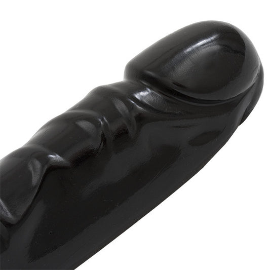 Doc Johnson jr veined double header, a 12 inch black bender dong.