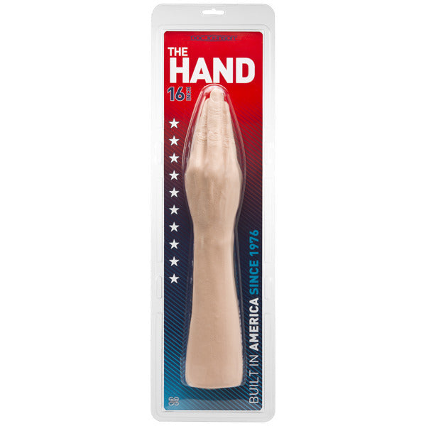 The Hand realistic 16 inch dildo with a lifelike skin tone finish.