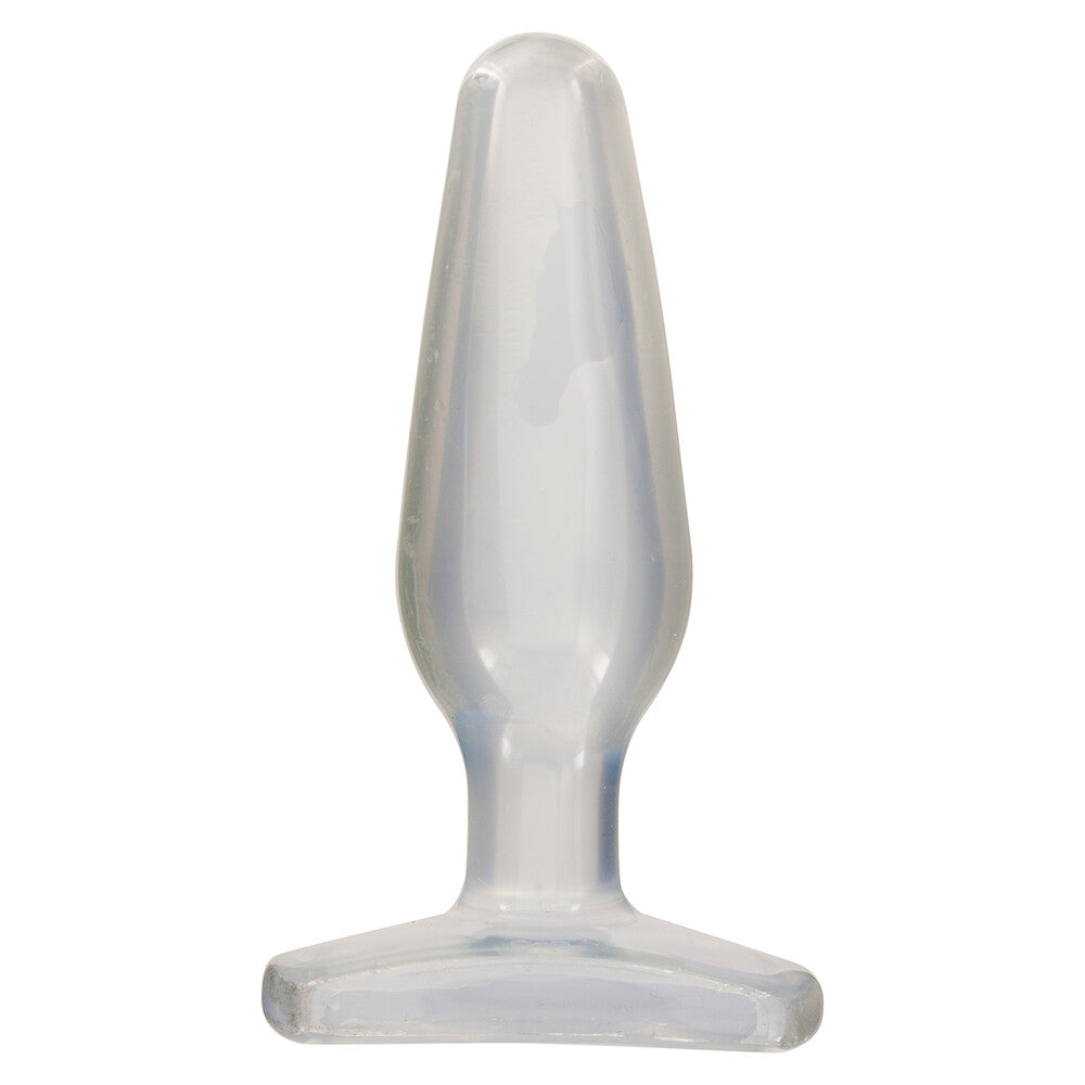 Clear crystal jelly butt plug, a medium size pleasure toy from Doc Johnson