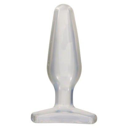 Clear crystal jelly butt plug, a medium size pleasure toy from Doc Johnson