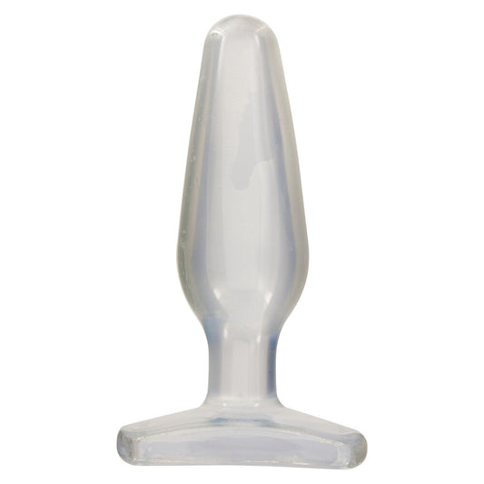 Clear crystal jelly butt plug, a medium size pleasure toy from Doc Johnson