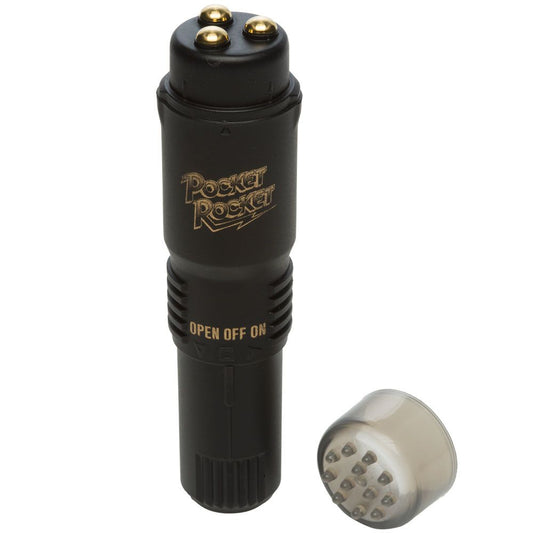 Doc Johnson Original Pocket Rocket in black, a mini vibrator for discreet fun.