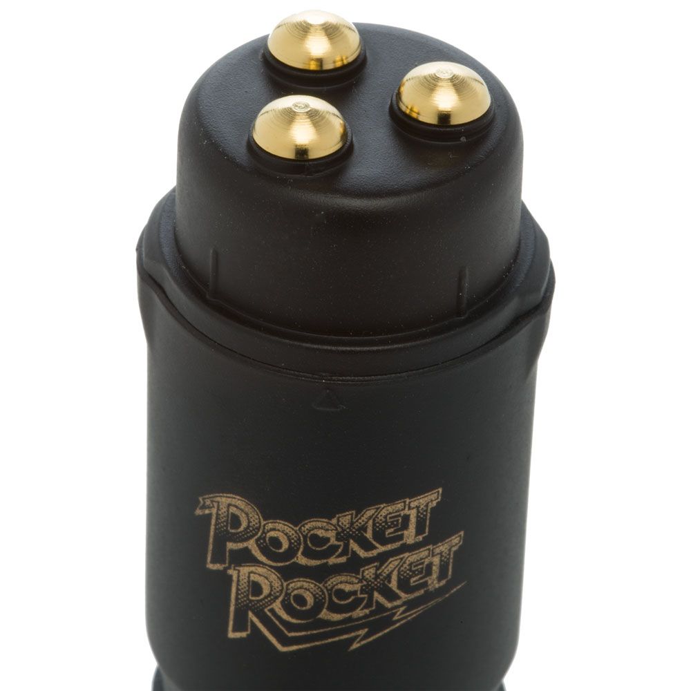 Black, pocket-sized Doc Johnson mini vibrator from our original range. A discreet personal pleasure device.