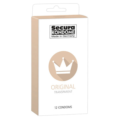 transparent secura kondome original condoms, twelve in a box, for natural and regular protection