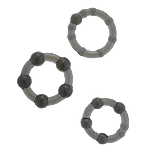A collection of metal love rings from linx kinx minx, designed for intimate play.