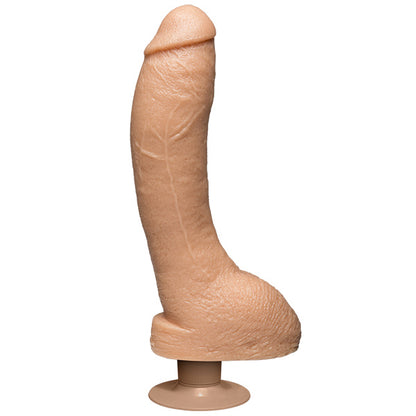 Doc Johnson Jeff Stryker realistic dildo, 10 inches, lifelike texture, flesh-toned silicone.