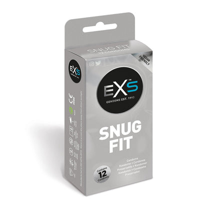 exs snug closer fitting condoms twelve pack, natural rubber latex, regular fit for comfort.