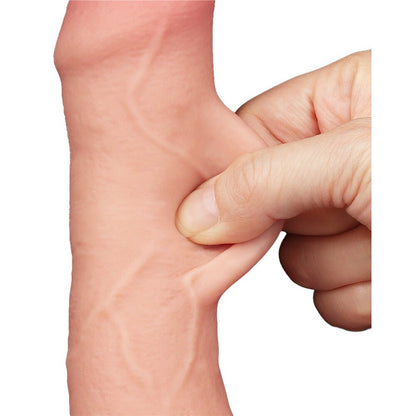 Lovetoy flexible 7-inch dildo with a smooth, skin-like finish, designed for comfortable play.