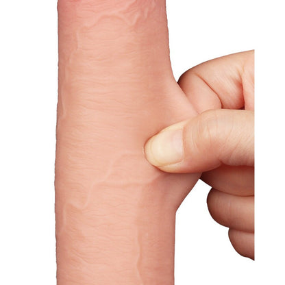 Lovetoy 9-inch realistic dildo with bendable core and smooth, skin-like finish.