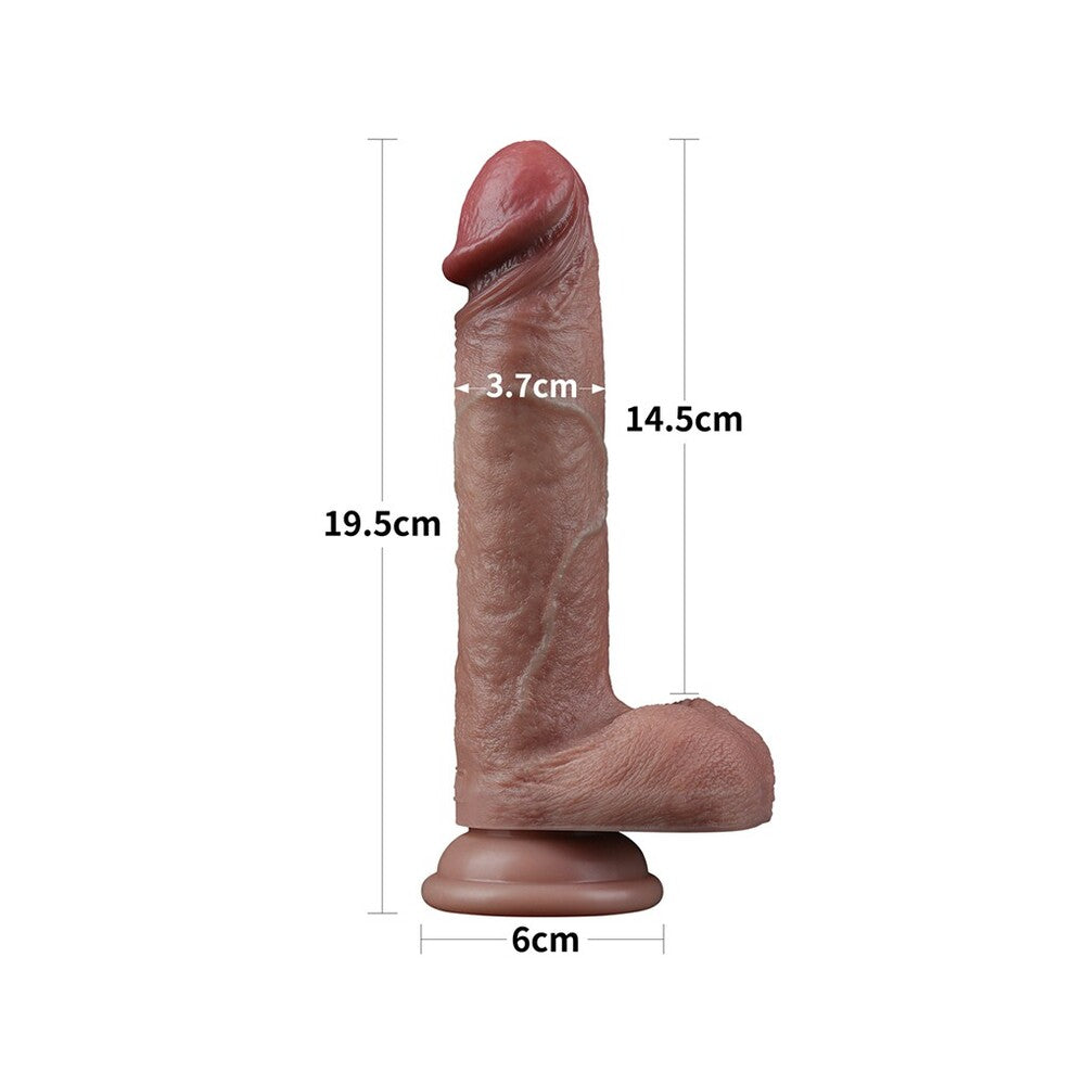 Realistic dual-layered silicone dildo in a neutral colour, approximately 7.5 inches long, from Lovetoy.