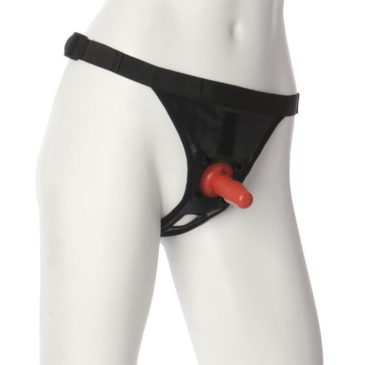 doc johnson vaculock ultra harness in black; a strap on dildo accessory.