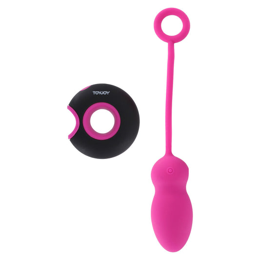 ToyJoy Caresse Embrace remote control egg vibrator in pink, a pleasure toy.
