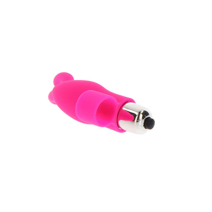 Lilac bunny-shaped finger vibe from Toy Joy, a cheeky toy for sensual exploration.