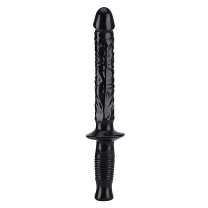 Black, lifelike penis dildo by Toy Joy, fourteen and a half inches for solo pleasure.