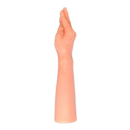 Realistic hand-shaped dildo, 36cm, flesh-toned silicone, for intimate pleasure and exploration.