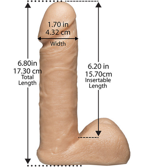 Doc Johnson VacULock realistic dildo attachment, six inches, flesh-toned, and ready for action.