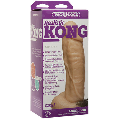 Realistic, flesh-toned kong dildo attachment with vac-u-lock base, perfect for adventurous play.