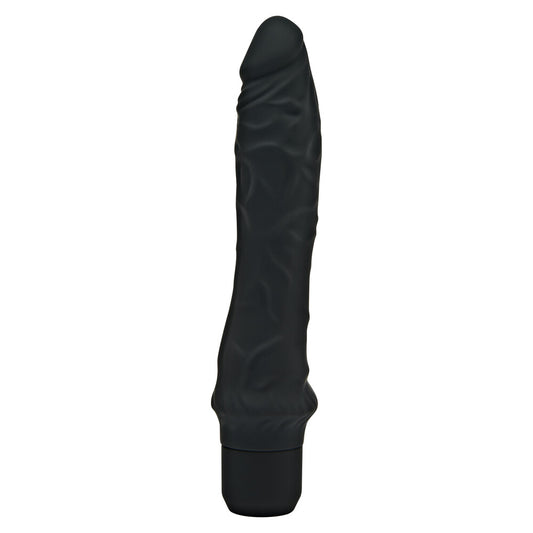 Black silicone vibrator from ToyJoy Sex Toys, a realistic classic design with smooth finish.