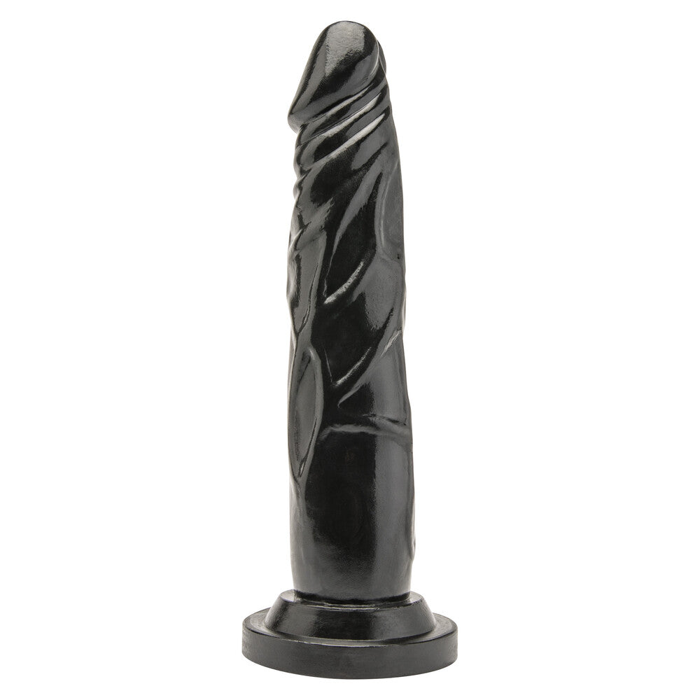 Black, 7-inch 'Get Real' penis dildo from Toy Joy, realistic texture and shape.