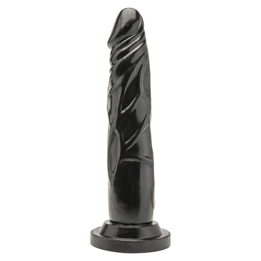 Black, 7-inch 'Get Real' penis dildo from Toy Joy, realistic texture and shape.