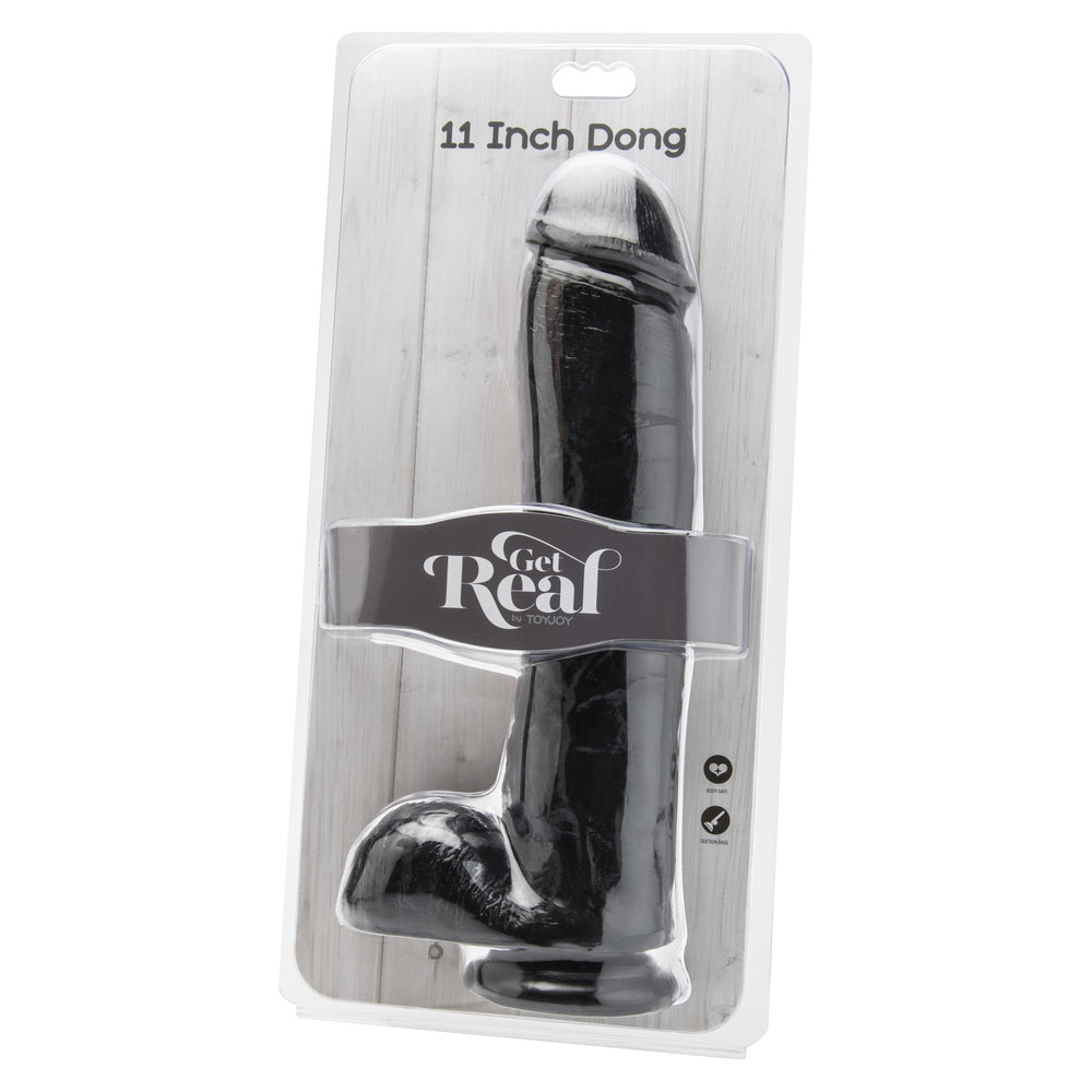Kin X Toy ToyJoy Get Real 11 Inch Black Dong With Balls | Erotic Toy – Love Kinx
