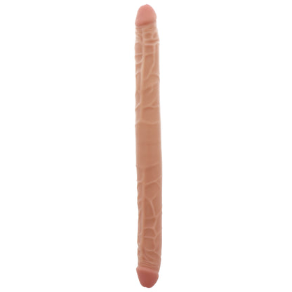 Flesh-toned, sixteen inch double dildo from Toy Joy, perfect for shared pleasure.