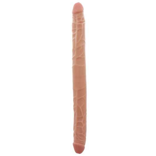 Flesh-toned, sixteen inch double dildo from Toy Joy, perfect for shared pleasure.